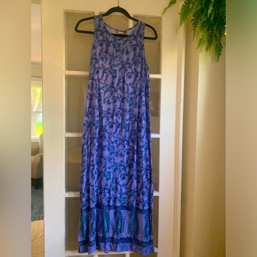 Vintage purple/blue floral 90’s dress, size S-M